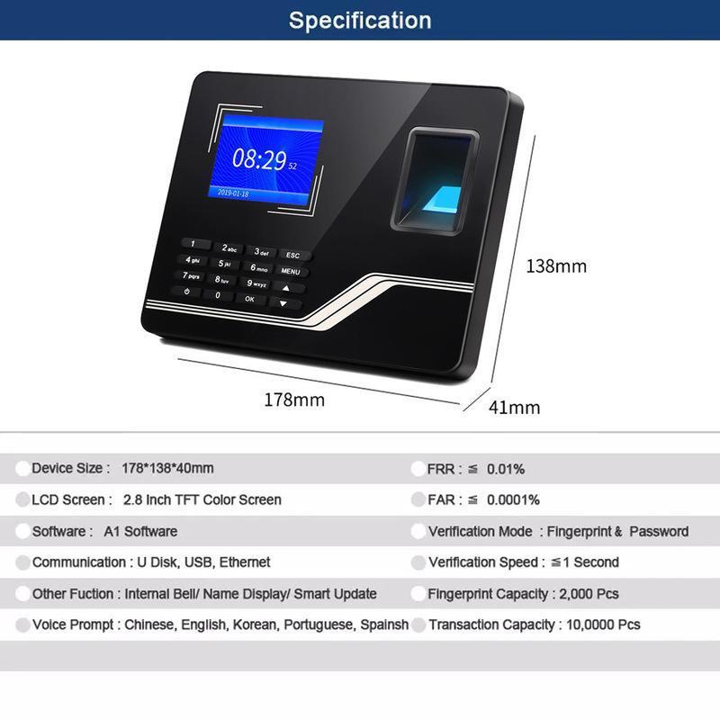 Fingerprint attendance machine networked TCPIP network fingerprint machine clock-in and attendance machine work sign-in machine