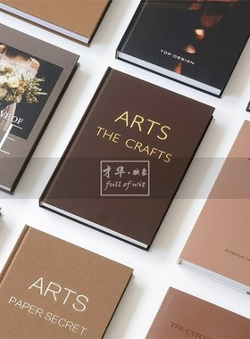 样板间装饰真书酒店售楼处书房棕咖色软装饰品英文仿真道具书摆件