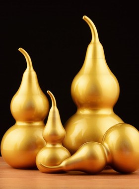 宏图好运铜葫芦摆件 开盖光面葫芦家居工艺装饰品开业礼品