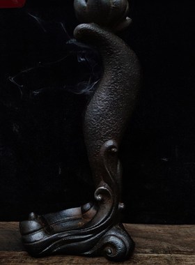 铸铁材质水波纹荷叶莲子倒流香熏炉复古怀旧雅P居文房茶社实用收