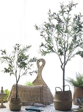 艺卉仿真绿植大型橄榄树盆栽植物假树盆景仿真树室内造景真