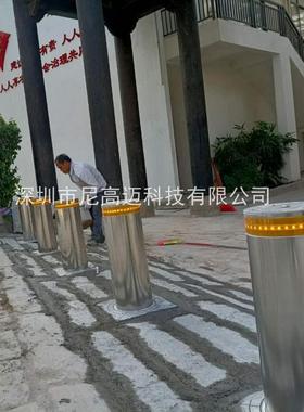 广州增城学校全自动升降柱智能遥控停车位挡车液压电动不锈钢地桩