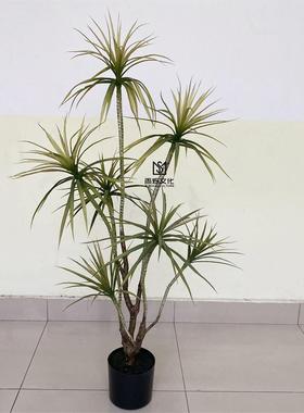 新中式现代北欧风格绿植盆景仿真千年木树造景客厅室内盆景摆件