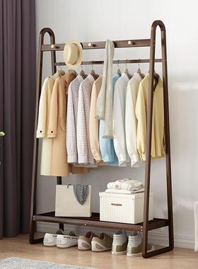 家用带轮衣帽架落地可移动置物挂衣架子客厅卧室落地式简易晾衣架