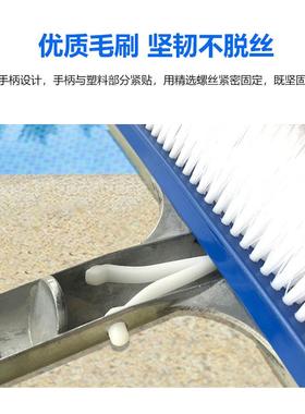 工厂现货泳池清洁设备18寸高级铝背胶刷水池配件防水全塑料刷头