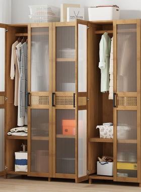 衣柜家用简易卧室衣柜实木出租房小户型简易经济型儿童宿舍大衣橱