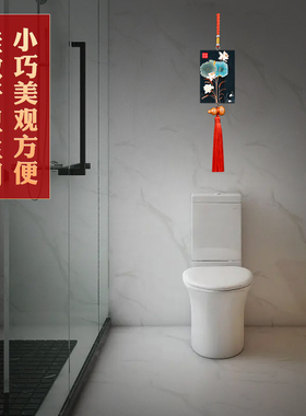 荷花图大门对厕所厨房卧室玄关精致门对门荷花挂件卫生间装饰家用