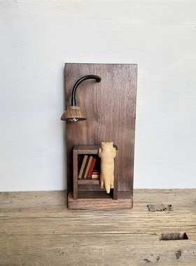 中古充电小众复古客厅卧s室床头玄关过道民宿咖啡厅装饰木板挂壁