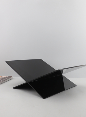 简约黑色压克力杂志架摆件家居书房桌面收纳透明展示架书柜装饰品