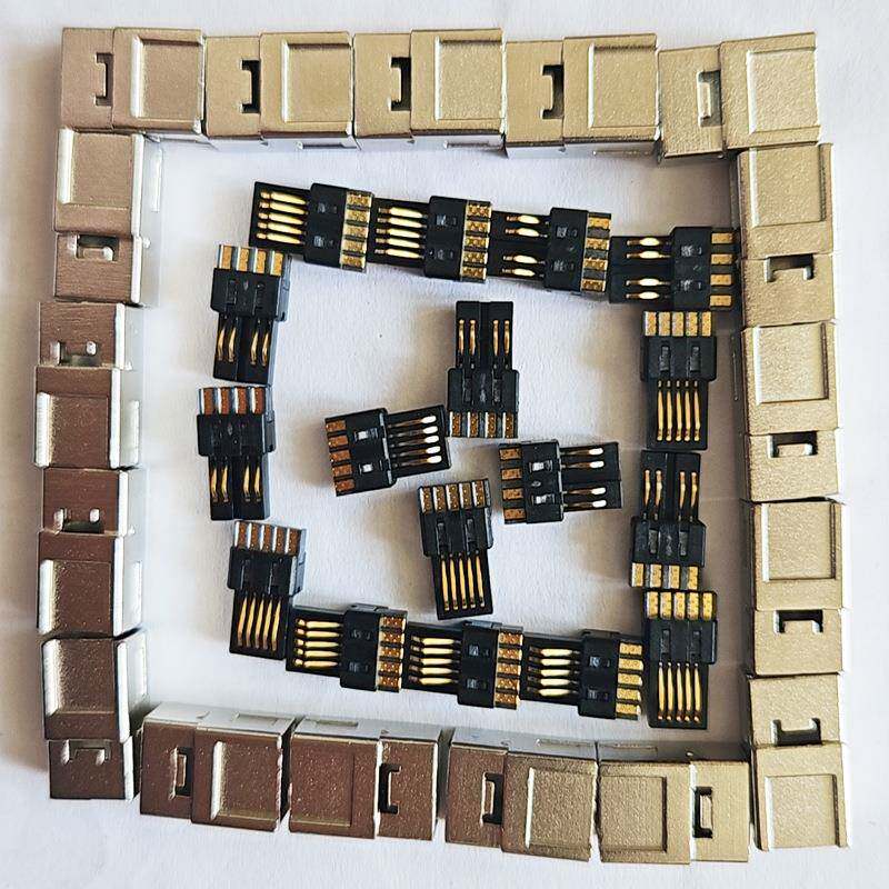 IEEE 1394B 9P焊线插头 连接器 1394B 9PIN 黑胶芯两件式 锌合金 - 图1