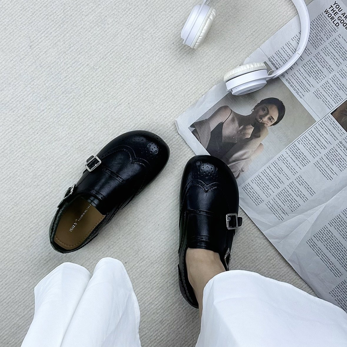 黑色方头玛丽珍鞋女低跟浅口单鞋通勤百搭软皮舒适皮鞋简约百搭,淘宝优惠券,粉丝福利购,淘宝优惠卷