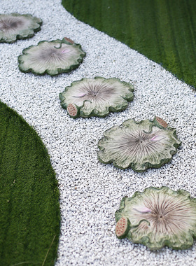 花园庭院引路石汀步石防滑地垫草坪铺路石荷叶脚S踏石阳台过道踏