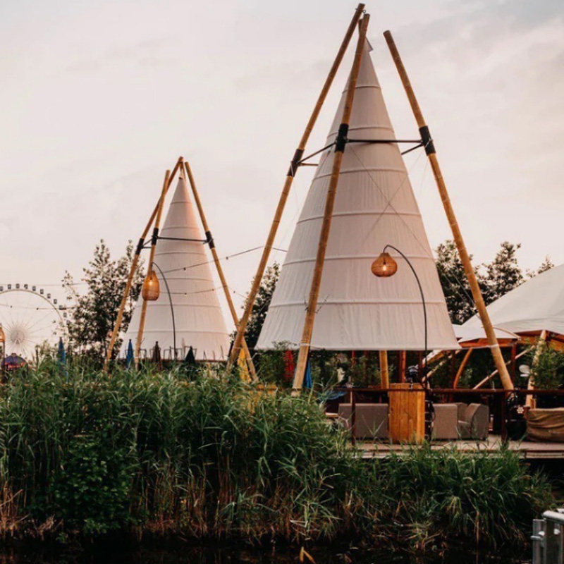 户外网红打卡竹节帐篷营地酒店锥形度假村灯笼天幕遮阳露营风酒吧,淘宝优惠券,粉丝福利购,淘宝优惠卷