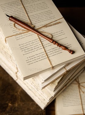 外文英文泛黄麻绳捆绑书房拍摄道具复古文艺古董S陈列样板房旧书