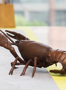 铜韵堂 黄铜龙虾摆件 桌面办公室客厅门厅酒柜装饰品店铺开业礼品