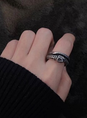 Vintage Silver Color Snake Rings for Men Women Finger Ring E