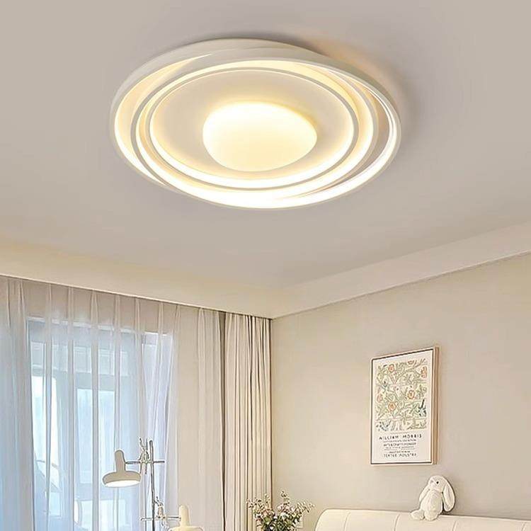 极简奶油风卧室灯全光谱护眼吸顶灯花卷创意房间led圆形线条灯具,淘宝优惠券,粉丝福利购,淘宝优惠卷