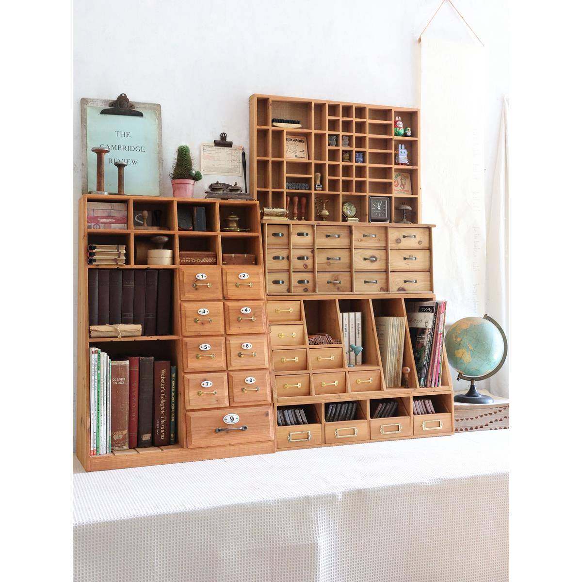 BK9K叁杉家居手账书桌木质抽屉收纳盒文具彩铅复古桌面分隔书,淘宝优惠券,粉丝福利购,淘宝优惠卷