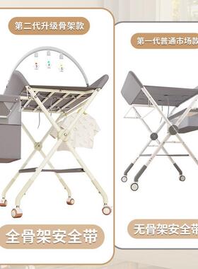 尿布台婴儿护理台宝宝换尿布台新生儿洗澡按摩抚触台可折叠多功能