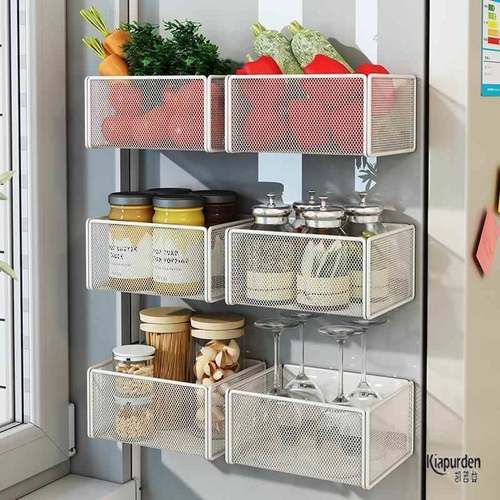 【官方旗舰】磁吸冰箱置物架侧收纳厨房柜门侧壁磁铁挂篮神器免打 - 图0