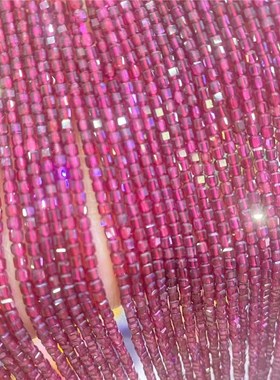 天然酒红石榴石方糖锁骨项链 两圈手链 小颗粒方块代发