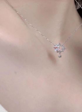 闪耀双子星项链ins精致超仙星月项链月亮项链高级感锁骨链学生党