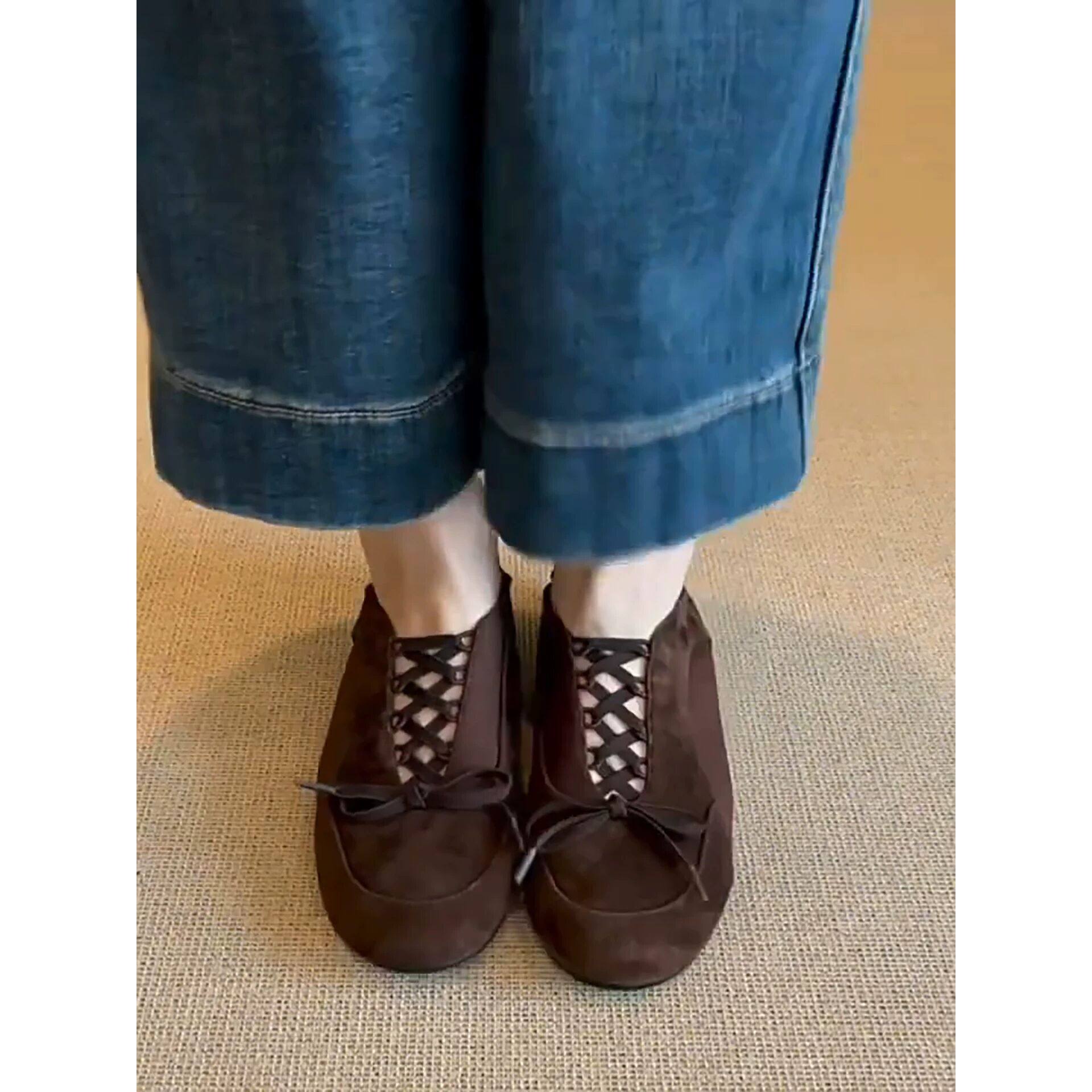 Rean Vivion镂空交叉绑带德训鞋平底板鞋休闲运动阿甘鞋女款单鞋,淘宝优惠券,粉丝福利购,淘宝优惠卷