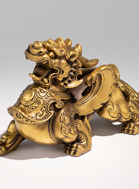 霸气全铜貔貅摆件招财老板办公室桌面客K厅装饰高档乔迁开业礼物