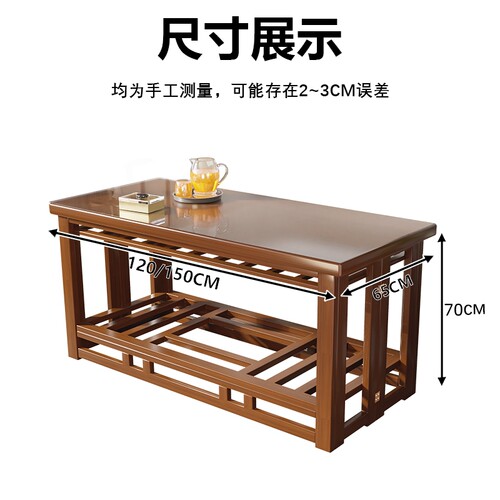 烤火桌子家用长方形可折叠烤火桌楠竹取暖桌多功能烤火架茶几炕桌 - 图3