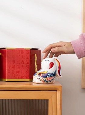 鲤物*谦q述幸福兔摆件