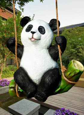 庭院花园装饰新款创意树脂户外别墅阳台树上挂件秋千考拉仿真摆件