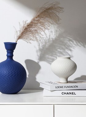 现代简约客厅电视柜装饰摆件2A024新款轻奢白色陶瓷花瓶高级感