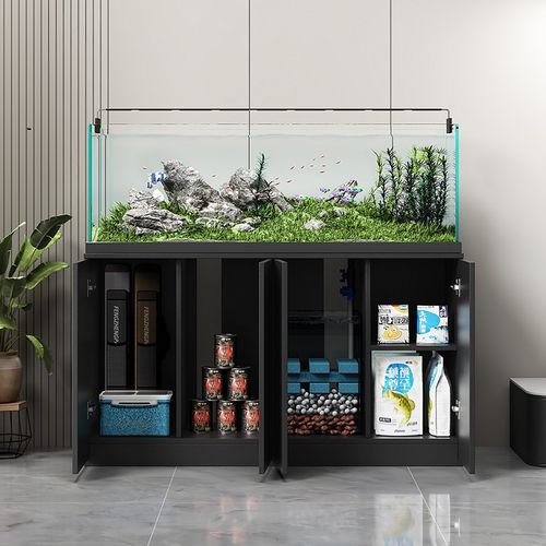 鱼缸底柜客厅小型简易家用水族馆底滤柜定制柜子承重放置柜鱼缸架 - 图1