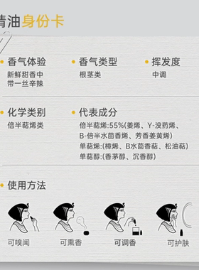 U牌生姜精油10ml芳香