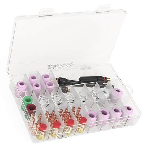 氩弧焊枪配件玻璃杯WP-17/18/26焊枪配件耐高温玻璃嘴68PCS - 图0