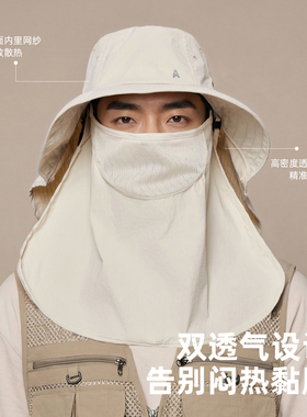 CKRiS渔夫帽春夏全脸遮阳护颈帽