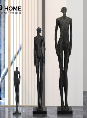 现代抽象人物雕塑摆件大型落地酒店过道艺术品样板间售楼处装饰品