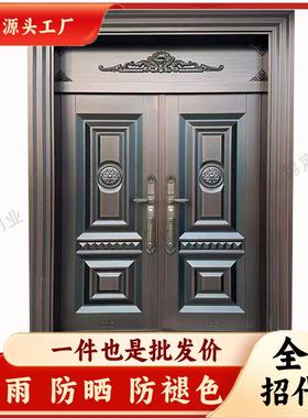 农村自建房大门锌合金别墅大门入户门新中式双开大门庭院防盗门