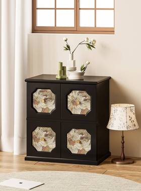 2I法式复古实木床头柜大师设计家用卧室床边柜墙边装饰储物柜