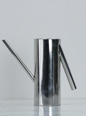 现代简约银色不锈钢长嘴错位花器摆件样板房售楼处时尚软装饰品