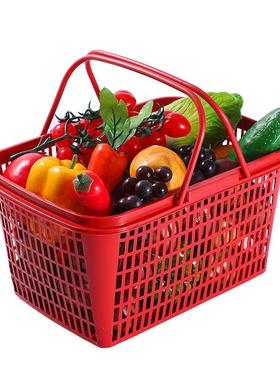 71TX水果采摘篮塑料手提草莓李子葡萄筐长方形小果篮子桃子樱桃杨