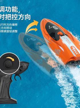 FY007遥控船2.4G电动儿童水上玩具快艇赛艇高速双涡喷船模