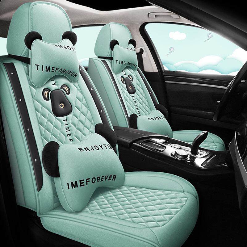 四季通用布艺汽车坐垫冬季透气车垫可爱防滑简约卡通棉麻全包座垫,淘宝优惠券,粉丝福利购,淘宝优惠卷