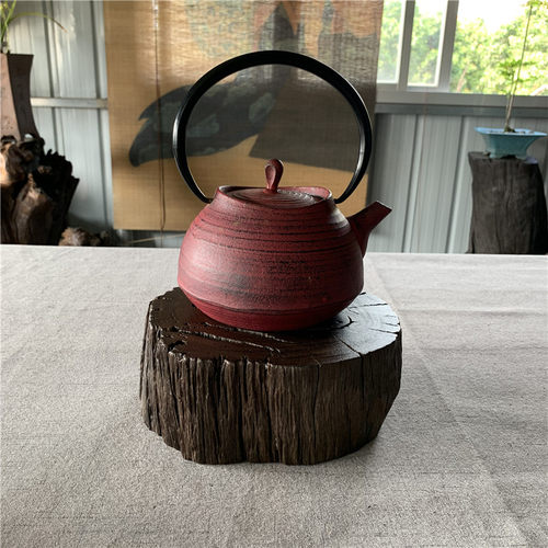 千年乌木实木铁壶隔热垫装饰底座原木天然树桩墩子花盆花瓶摆设垫 - 图1