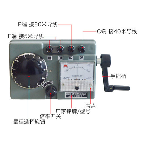接地电阻测试仪ZC29B-1/ZC29B-2地阻表摇表0-100 - 图0