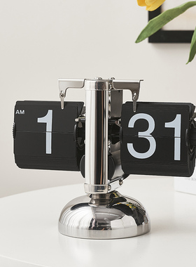 轻奢创意翻页时钟客厅电视柜玄关桌面摆件高N级感家居好物软装饰