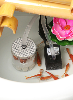 竹子流水器鱼缸石槽循环过滤家居办公室客厅装饰喷泉摆件加湿增氧