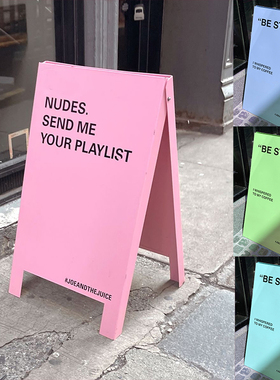 玫粉红色广告牌停车展示迎宾网红打卡点拍照道具陈V列装饰户外活