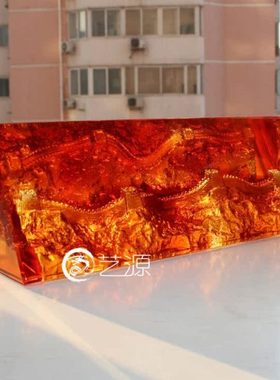 长城 琉璃工艺品家居摆件北京特色高档商务礼品办公桌饰品送客户