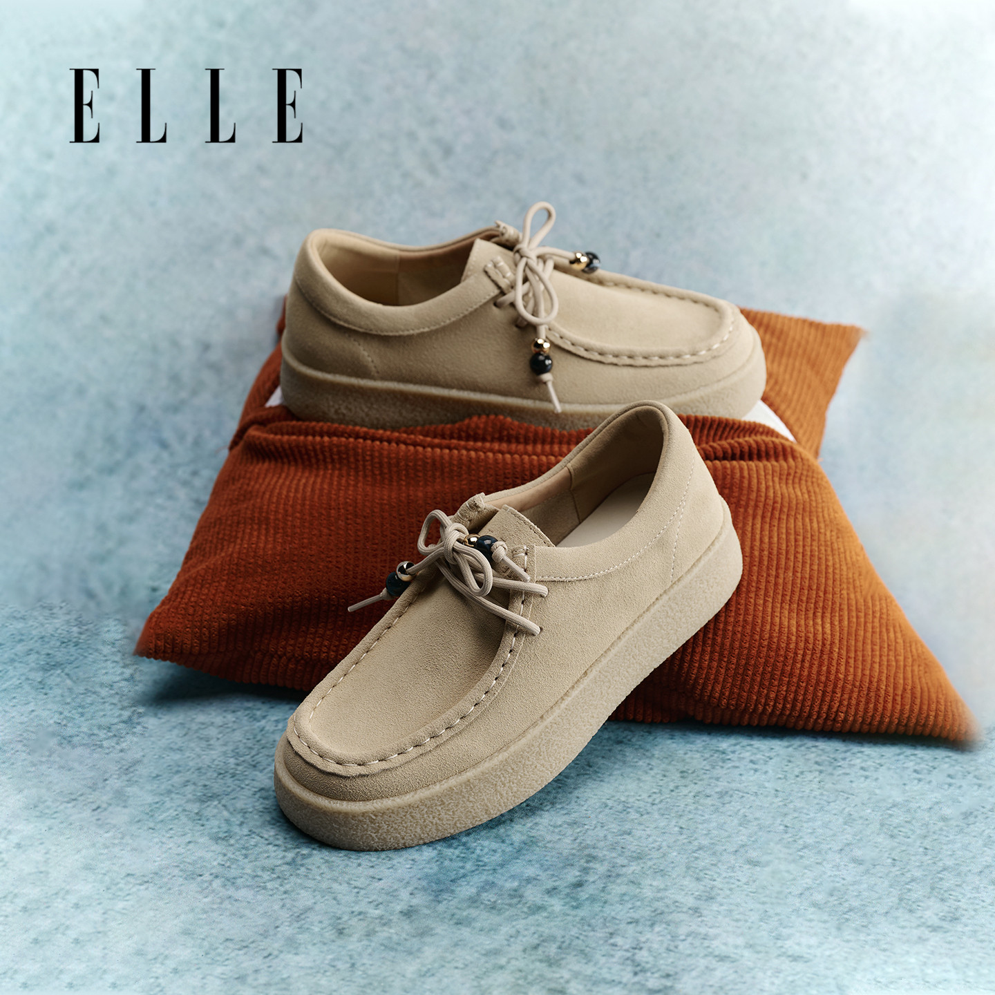 ELLE厚底袋鼠鞋女系带勃肯鞋通勤休闲真皮深口单鞋春秋2025新款,淘宝优惠券,粉丝福利购,淘宝优惠卷